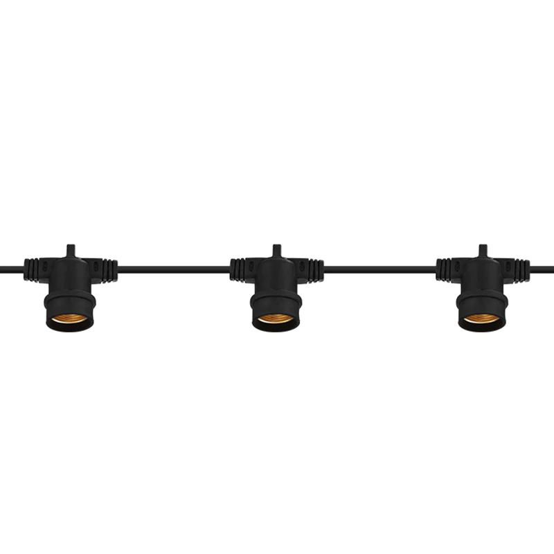 50m outdoor cable with 25pcs E27 lamp holder for grow light 2 cores PVC Sheathed Electrical Cable
