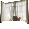 White Korean Princess Style Double-layer Curtain White Sheer Curtain Plus  White Cloth Curtain for Living Room Bedroom 4