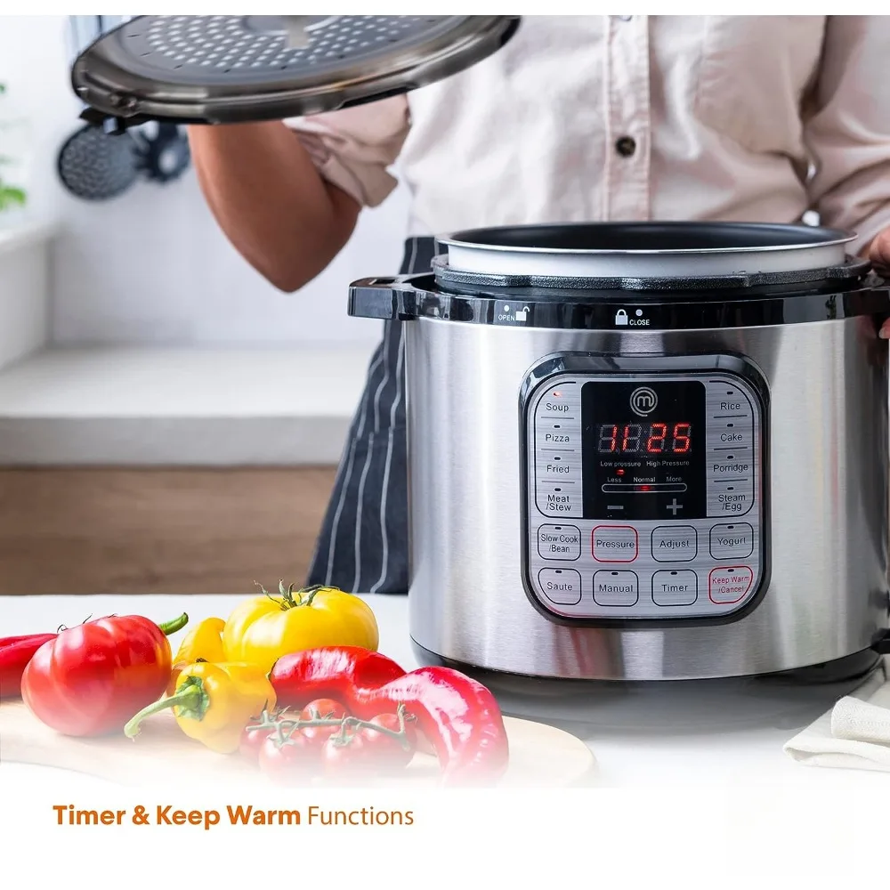Electric Pressure Cooker 10 in 1 Multifunctional, Slow Cooker, Rice Maker, Programmable with 18 Cooking Presets, Non-Stick, 6 Qt 4