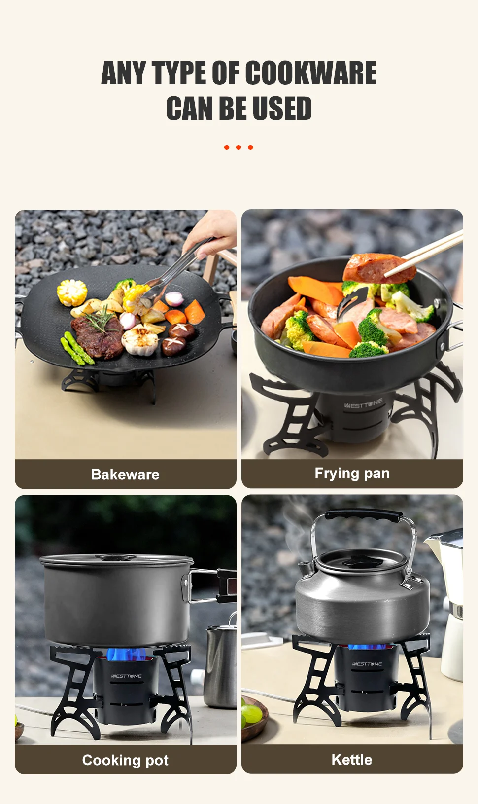 Camping stove with hose