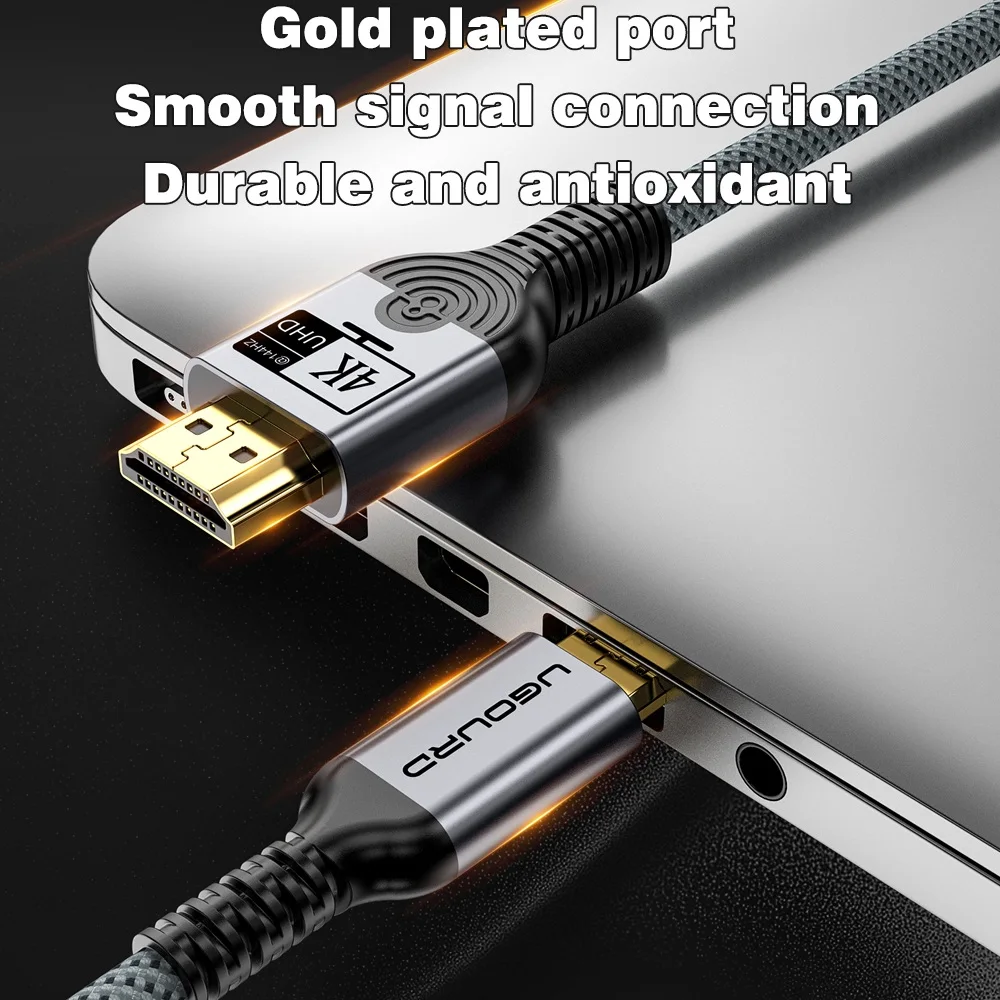 Premium Mini HDMI to HDMI 4K UHD HDR Braided Cable with Gold-Plated Connectors