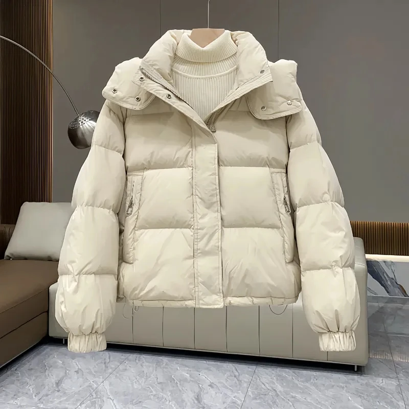 Autumn Winter New Down Cotton Jacket Women's Korean Cotton-Padded Thicken Warm Hooded Parkas Short Coat Female Casual Ladies Top 3
