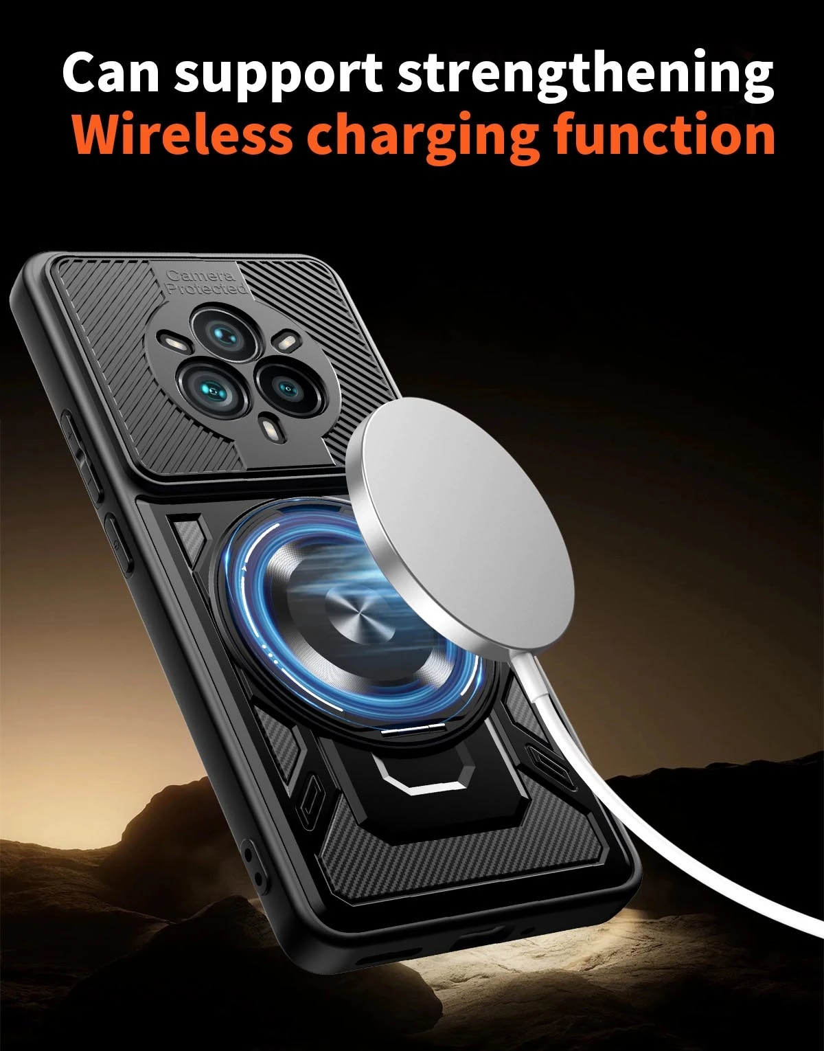 Shockproof Armor Protection Phone Case with Car Magnetic Holder