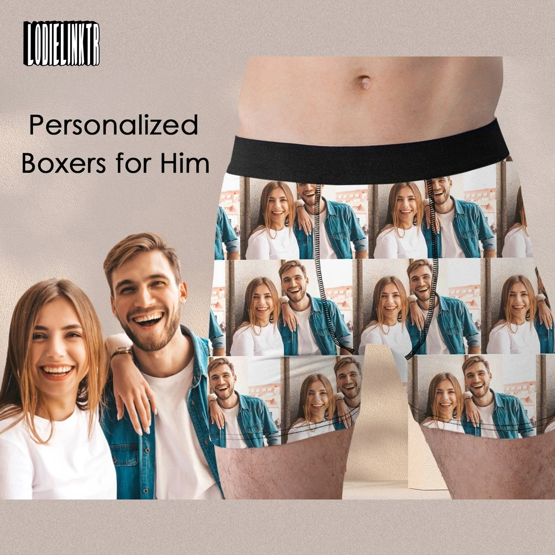 Custom Photo Collage Underwear Personalized Couple Family Picture On Boxers Birthday/Anniversary/Wedding/Valentine's Day Gifts