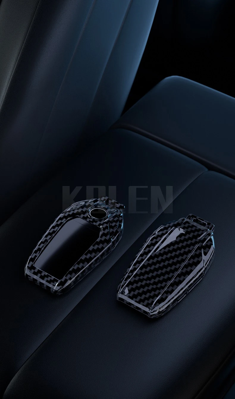 ABS Carbon Faser Auto LED Display Schlüssel Fall Abdeckung Für BMW 5 7 Serie X3 X4 X5 X7 G30 G31 G11 G12 G01 GT G32 i8 Shell Zubehör – Detail 4