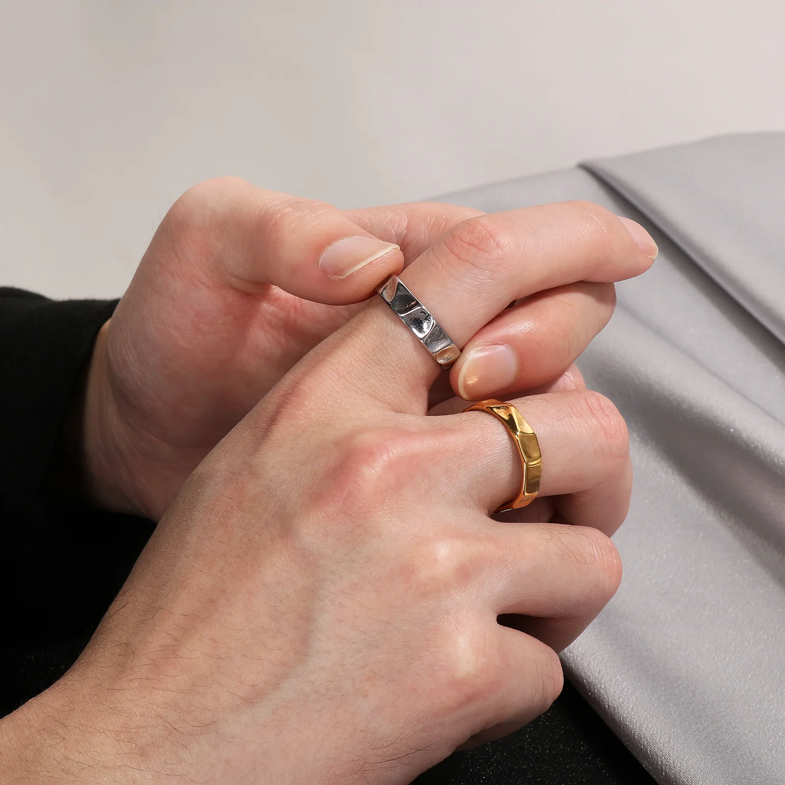 Thin Stainless Steel Ring For Men Geometric Punk Simple Finger Decoration Fashionable Party Jewelry Boyfriend Gifts stainless steel rings,minimalist ring
