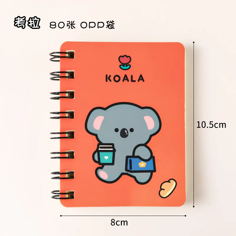 Cartoon A7 Coil Book Primary School Student Portable Mini Blank Notebook Learning Office Pocket Notebook