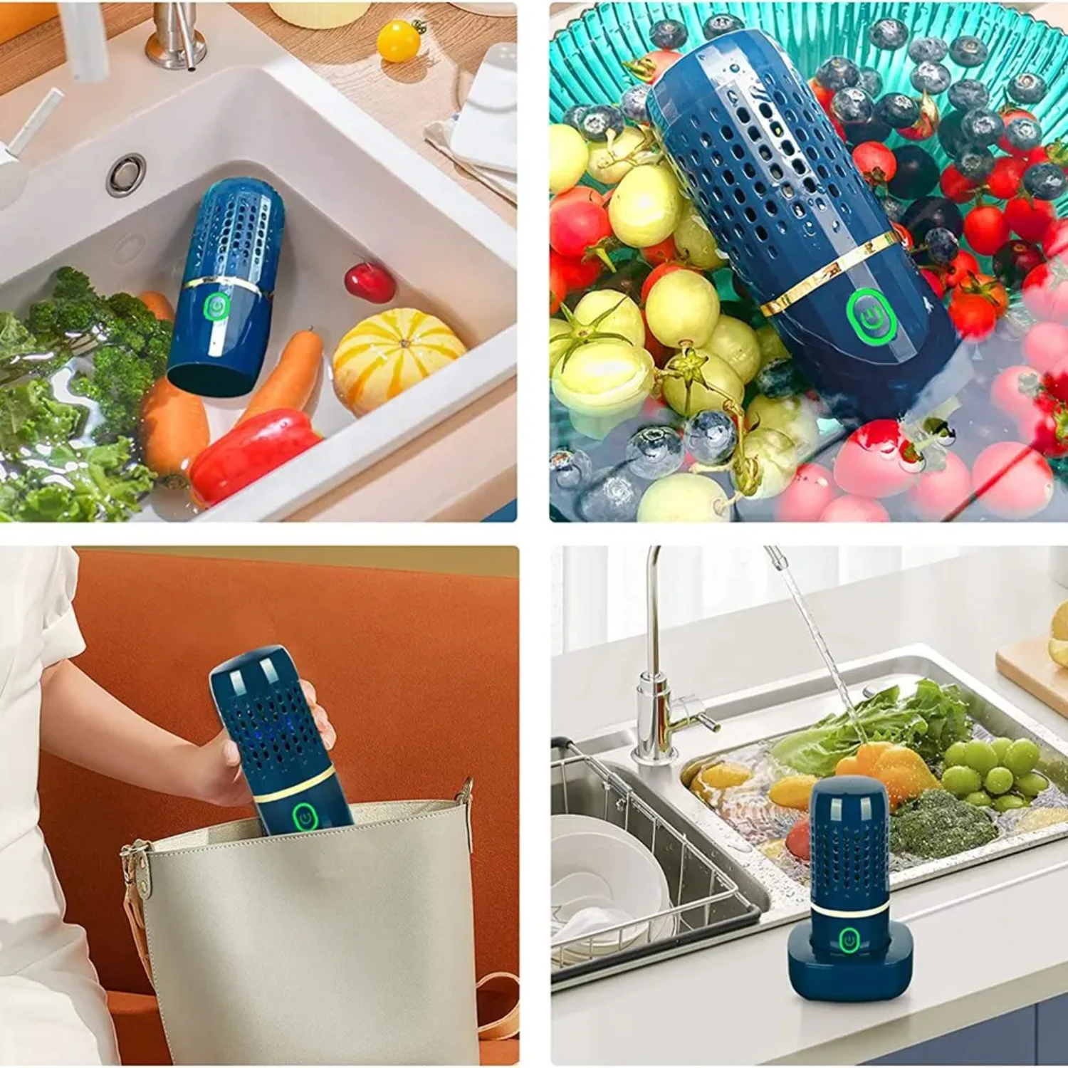 Portable Ultrasonic Fruit Vegetable Washing Machine - Wireless Food Cleaner for Outdoor Picnic - Food Purifier 6