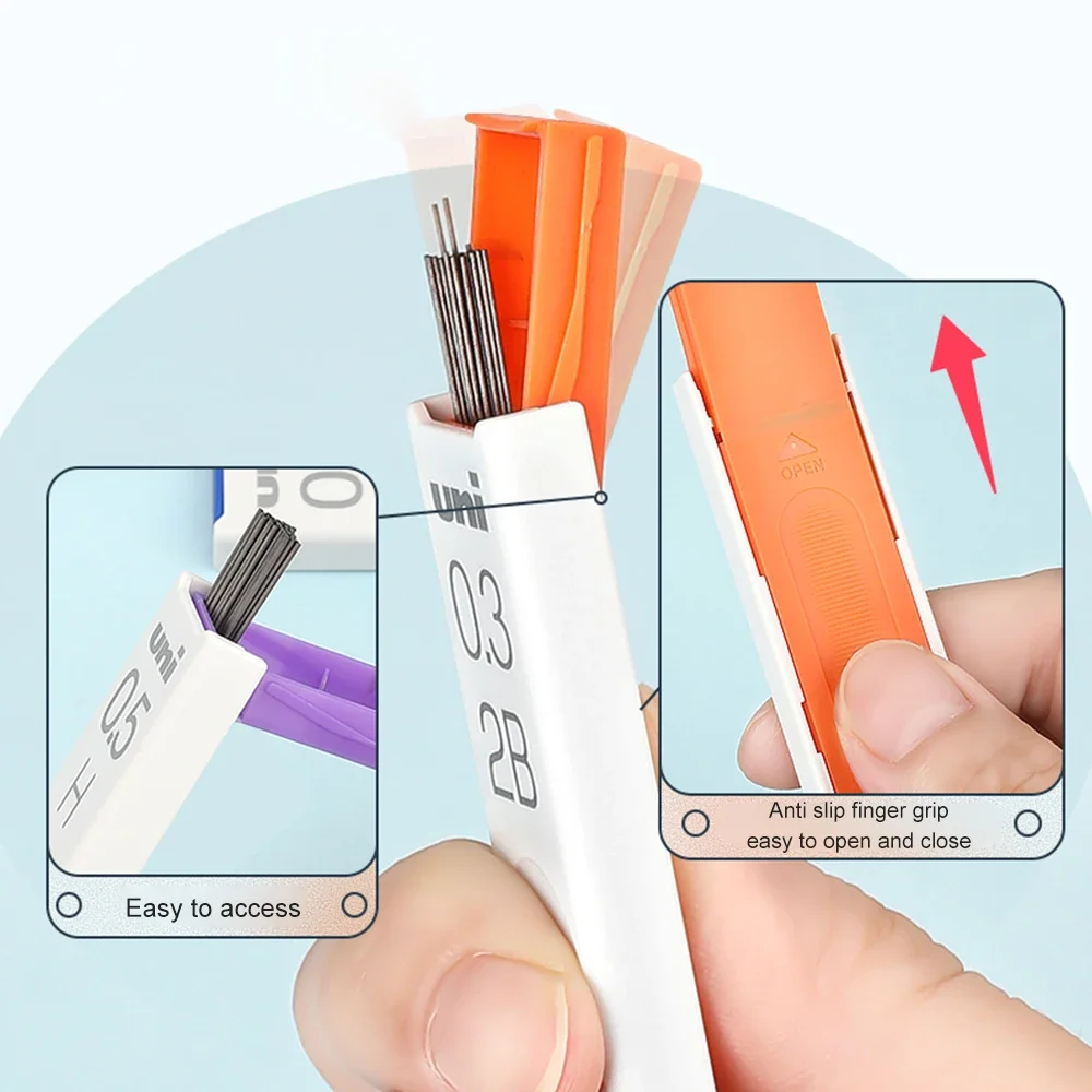1/3Pcs 일본 UNI UL-S 기계식 연필 리드 코어 방오 방지 얼룩 방지 두꺼운 검정색 깨지지 않는 학생용 연필심