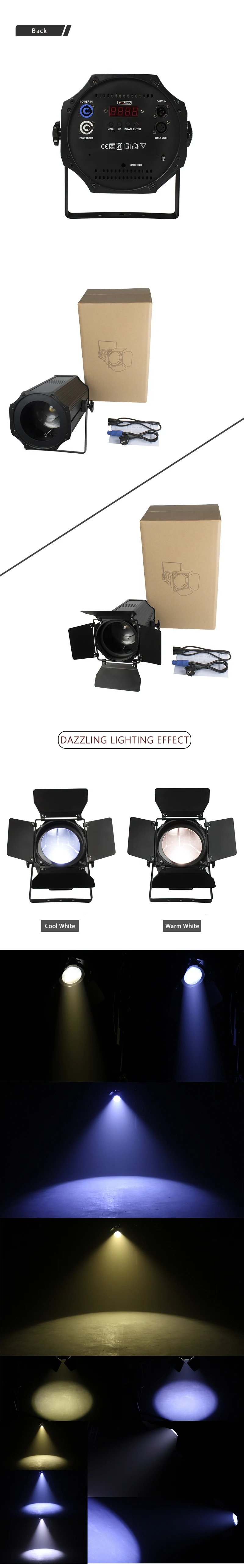 SHEHDS 1 stücke 200 W COB Zoom Par Licht Optische Linse Warm Kühles Weiß DJ Disco Weihnachten Dekoration Bühne Publikum beleuchtung – Detail 3