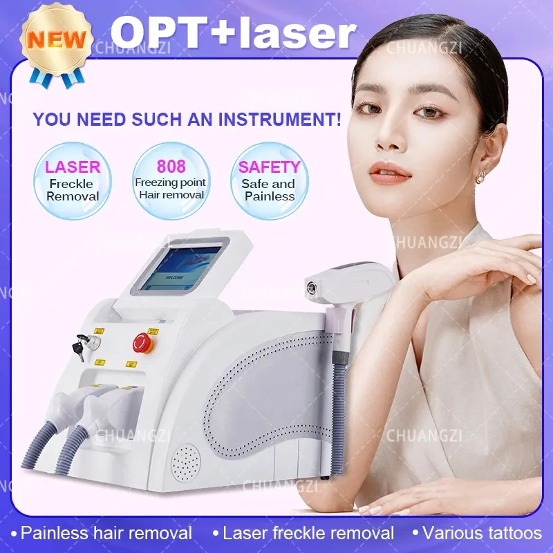 

IPL OPT Laser 2 In 1 Nd Yag Tattoo Removal Machine Laser Hair Removal Machine ND YAG Tattoo Removal Hair Laser Newest 2024