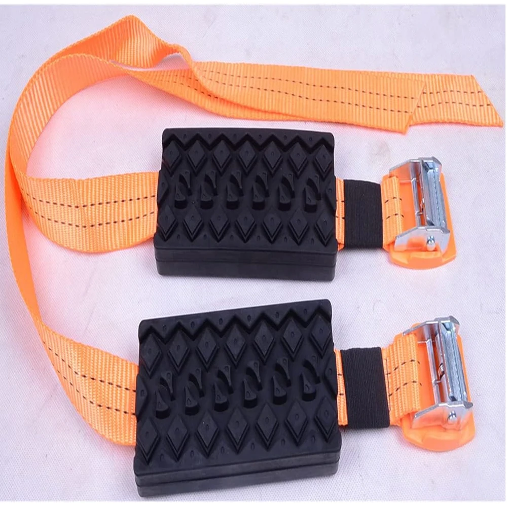 2pcs Universal Snow Chains for Car Truck SUV Bus Adjustable Length Anti-skid Tire Chains for Ice Snow Muddy Road Driving
