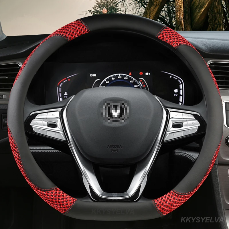Car Steering Wheel Cover 38cm Leather For Changan CS35 PLUS 2021 CS95 CS85 CS75 CS55 CS35 CS15 EADO CX70 2020 Auto Accessories