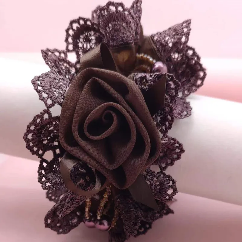Elegant Pearl Flower Hair Scrunchie - Stylish Korean Hair Accessory