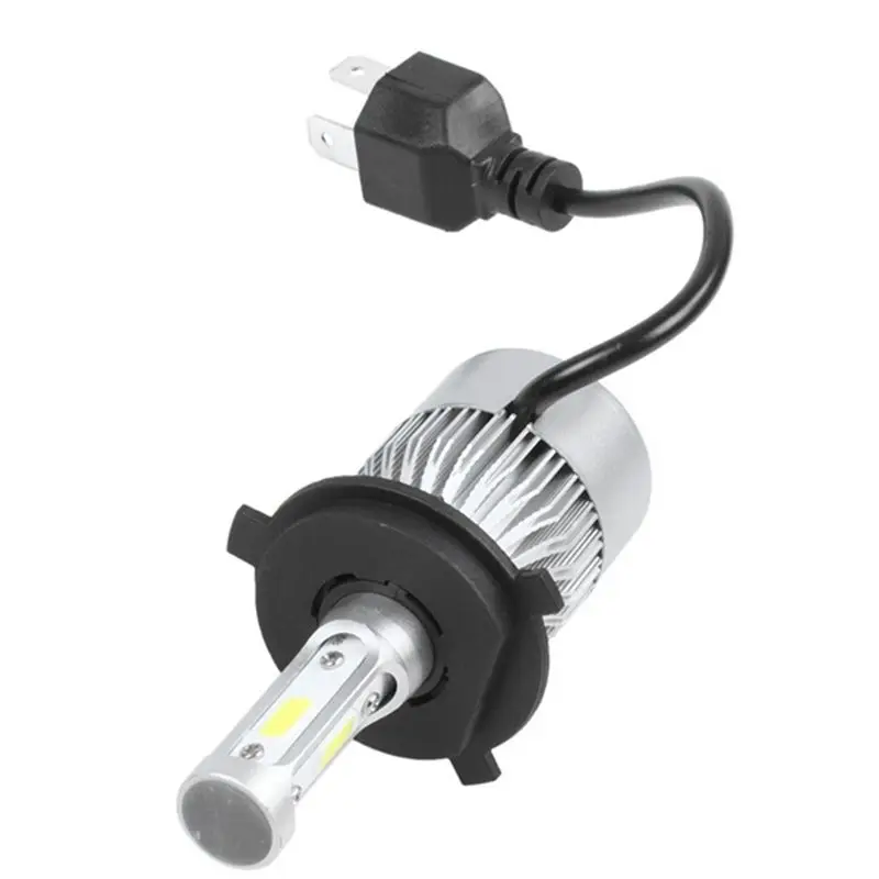 2쌍 S2 H4 72W 8000LM LED 헤드라이트 자동차 하이/로우 자동 전구 6000K 화이트