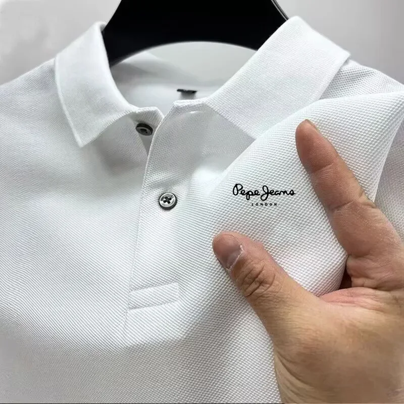 Polo de Manga Corta para Hombre 2026, Nuevo Estilo Casual de Negocios, Transpirable, a la Moda, para Verano, Golf, Color Sólido