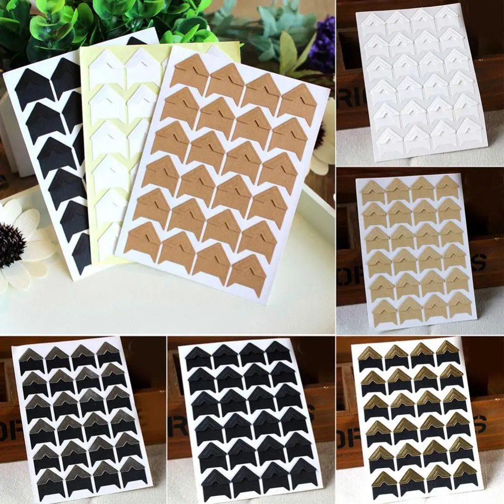 120 pcs/lot(5 sheets) New DIY Vintage Corner kraft Paper Stickers  Scrapbooking Photo Albums Frame Decoration - AliExpress