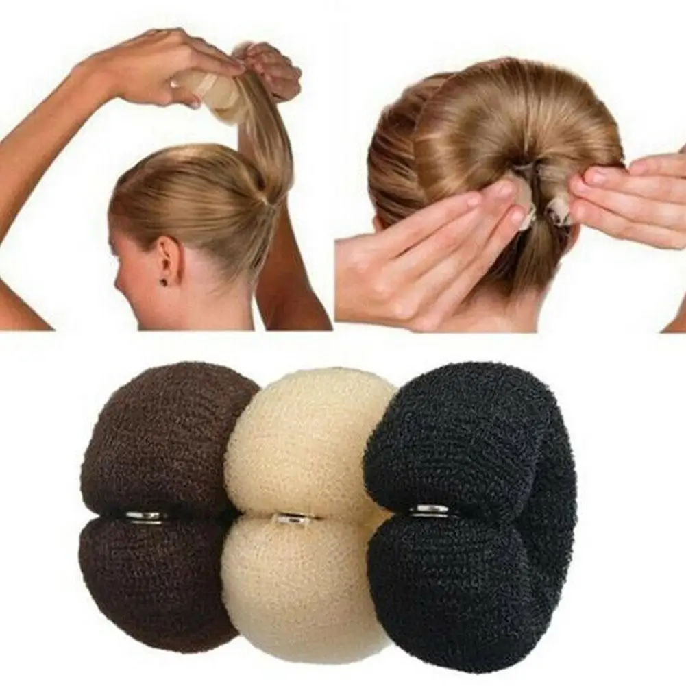 1pcs Fashion Long Nylon Hair Tie Hair Bun Maker Girls Women Hair Styling Tools 3 Colors Twist Headband Hair Accessories