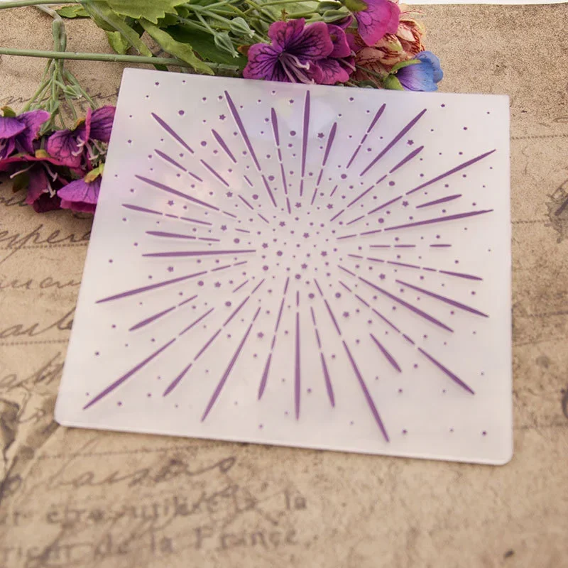Plastic Embossing Folder Fireworks Textured Embossing Folder Card Making Scrapbooking Photo Album paper craft supplies