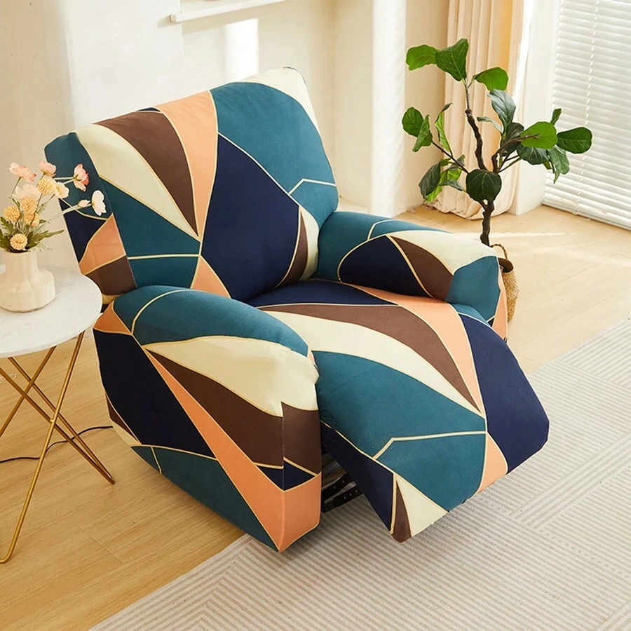 Printed Elastic Recliner Slipcover for Home Decor - Multiple Piece Set