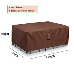 Heavy Duty Outdoor Garden Furniture Waterproof Cover - Weatherproof and UV Resistant - 90x90x40cm (Brown)