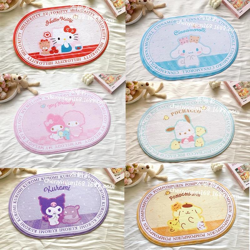 

Новинка, напольный коврик Sanrio Kuromi почтовый acco Cinnamoroll, коврик для ванной, милый, моя мелодия, мой сладкий пианино, помпон, пурин, Badtz-Maru, дверной коврик