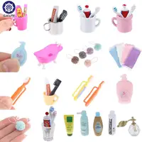 1/6 1/12 Dollhouse Miniature Mini Cup Toothpaste Toothbrush For Ob11 Blyth Barbies Doll House Bathroom Furniture Accessories Toy 1