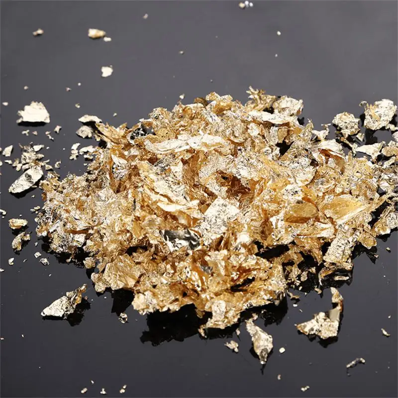 Edible Grade Gold Leaf Schabin Flakes 1/2g Gold Decorative Dishes Chef Art  Cake