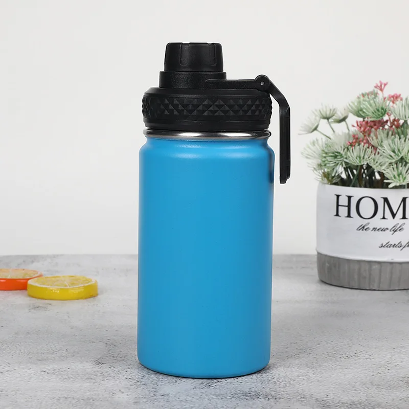 Pure Outdoor by Monoprice Vacuum-Sealed 12 oz. Wide-Mouth Kids' Water Bottle with Straw Lid, Black