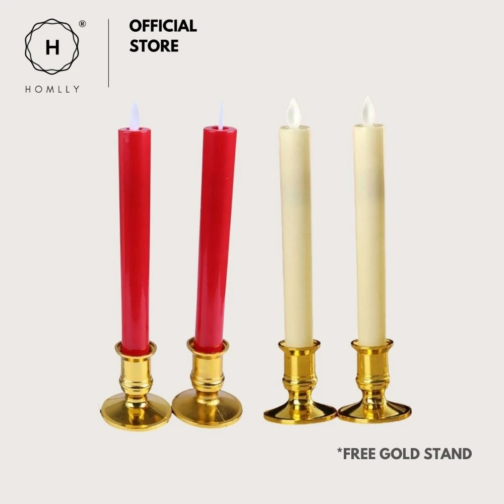 Homlly 3D LED Flickering Flame Slim Tall Candles (22cm) AliExpress