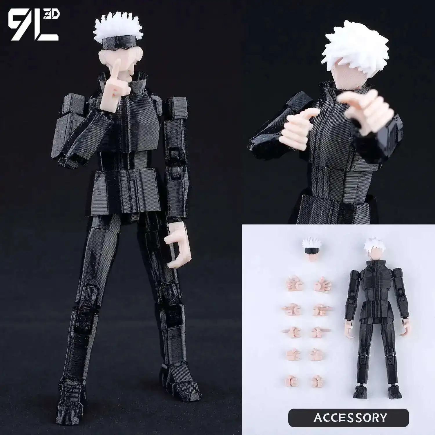 Articulated Anime Figure with Cursed Robe - Inspired by Jujutsu Kaisen