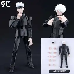 Articulated Anime Figure with Cursed Robe - Inspired by Jujutsu Kaisen (Gojo Black Outfit)