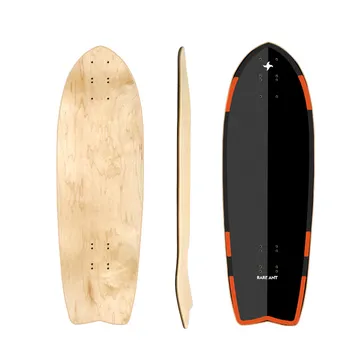 Tavola da Surfskate in Acero da 32 Pollici per Land Surfing, Concava Poco Profonda, 25*82cm, Single-Kick, con Nastro Abrasivo a Griglia