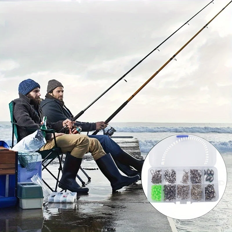 Fishing Accessories Fishing Connector Set Quick Change Spinner Egg Lead Luminous Beads 150Pcs