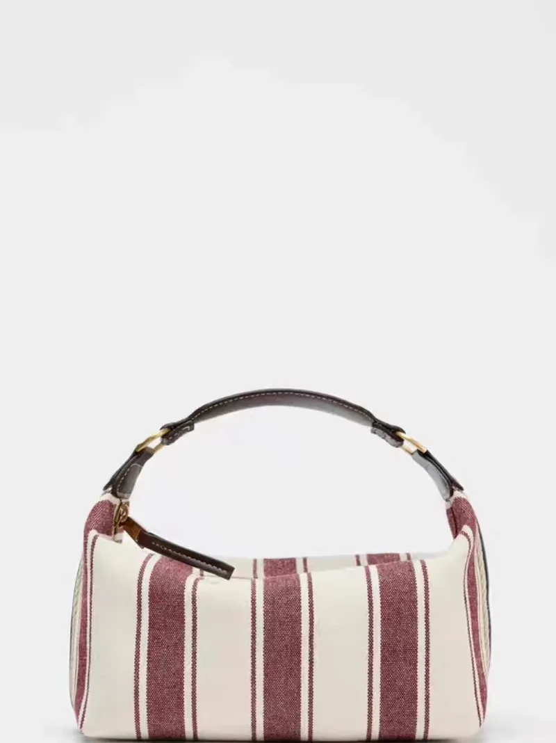 Fashion Panelled Canvas Bucket Bag Designer Women Handbags Luxury Pu Leather Shoulder Crossbody Bags with Wide Strap Tote Purses