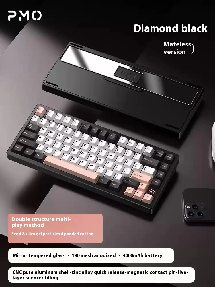 PMO Wave75 Customized Mechanical Keyboard 8000mAh Hot Swap