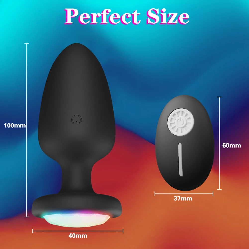 LED Colorful Light Butt Plug for Women Men Anal Plug Vibrator Prostate Massager Adults Sex Toys Wireless Remote Control Buttplug 6