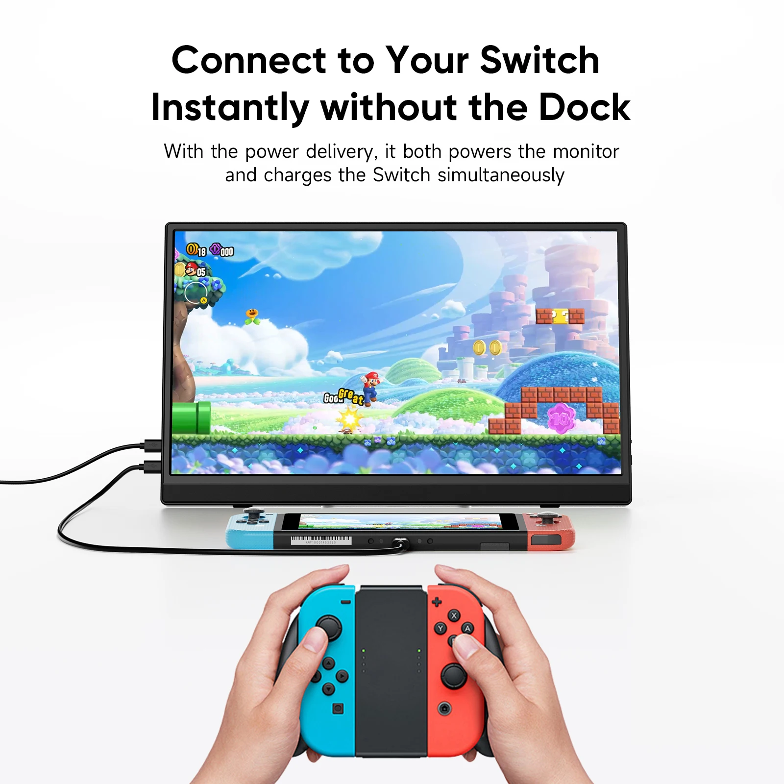 موسع شاشة خارجي 15.6 بوصة للهاتف المحمول، مفتاح تو...