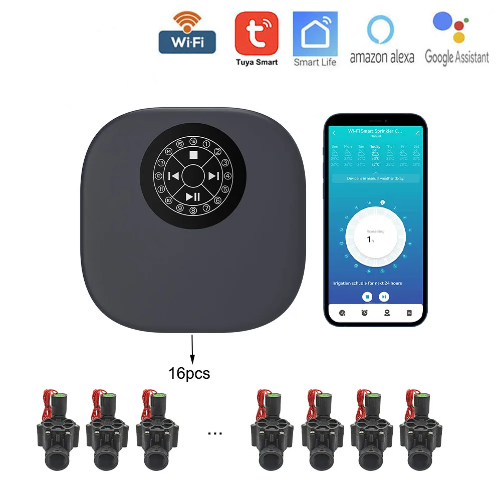WiFiSmart16ZoneSprinklerControllerTuyaTimingIrrigation