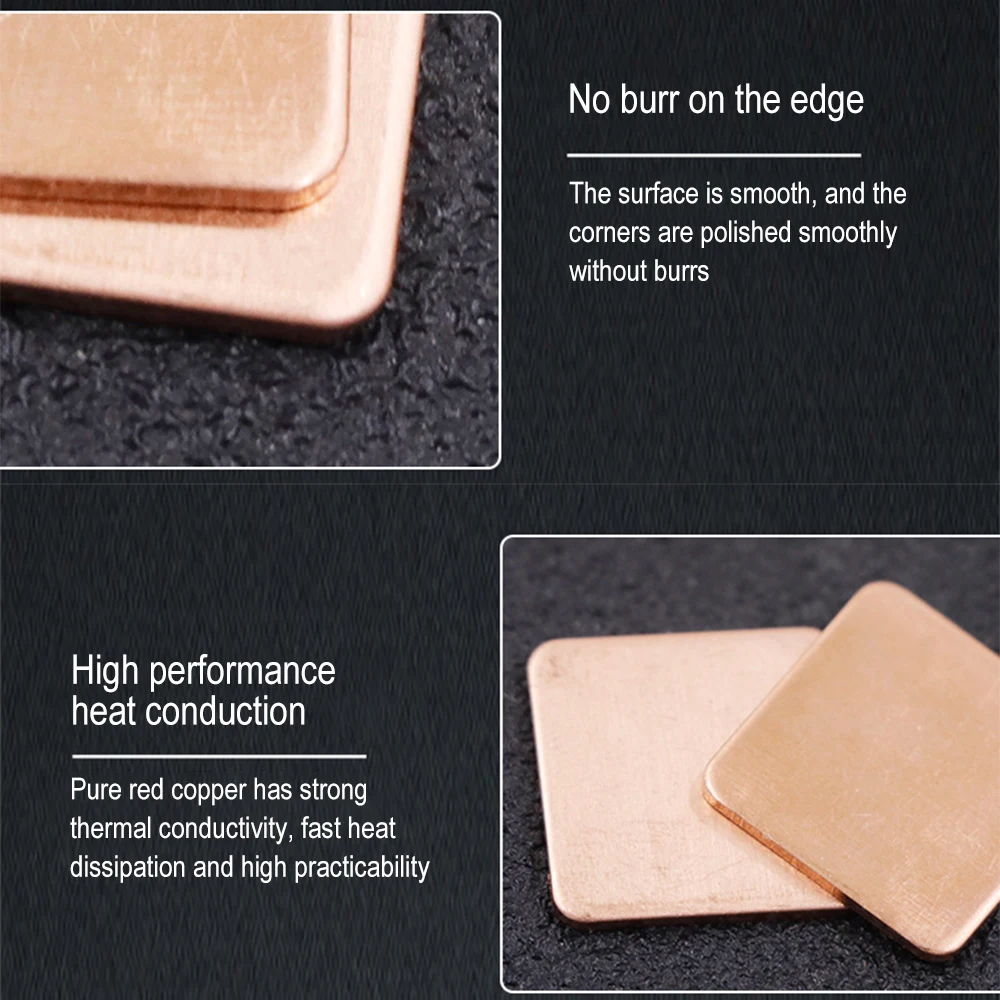 Copper Sheet Thermal Pad Heatsink Sheet for Efficient Cooling (10 Pieces, Various Thicknesses)