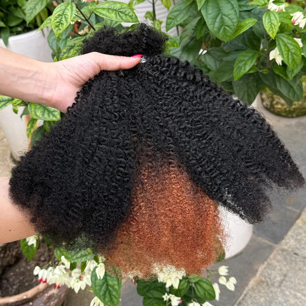 Afro Kinky Bulk Human Hair 30g/pack 16inches 100% Human Hair Micro Twist Afro Kinky Curly Bulk Hair Extensions For Braiding 4