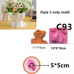 Large Half Body Silicone Flowerpot Mold for Succulent and Hydroponic Plants (Style 2  mold)