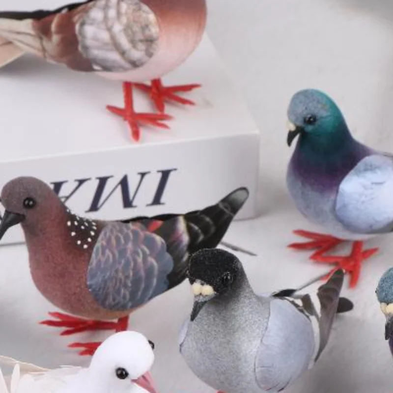 Artificial Birds Simulation Grey Pigeon Dove Model Imitation Animal Party Wedding Supply Photography Props Home Decoration