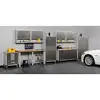 UltraHD Heavy Duty Rolling Cabinet Workbench with Solid Wood Top Industrial Strength Storage Garage Workshop Organizer 77" x 20" 5