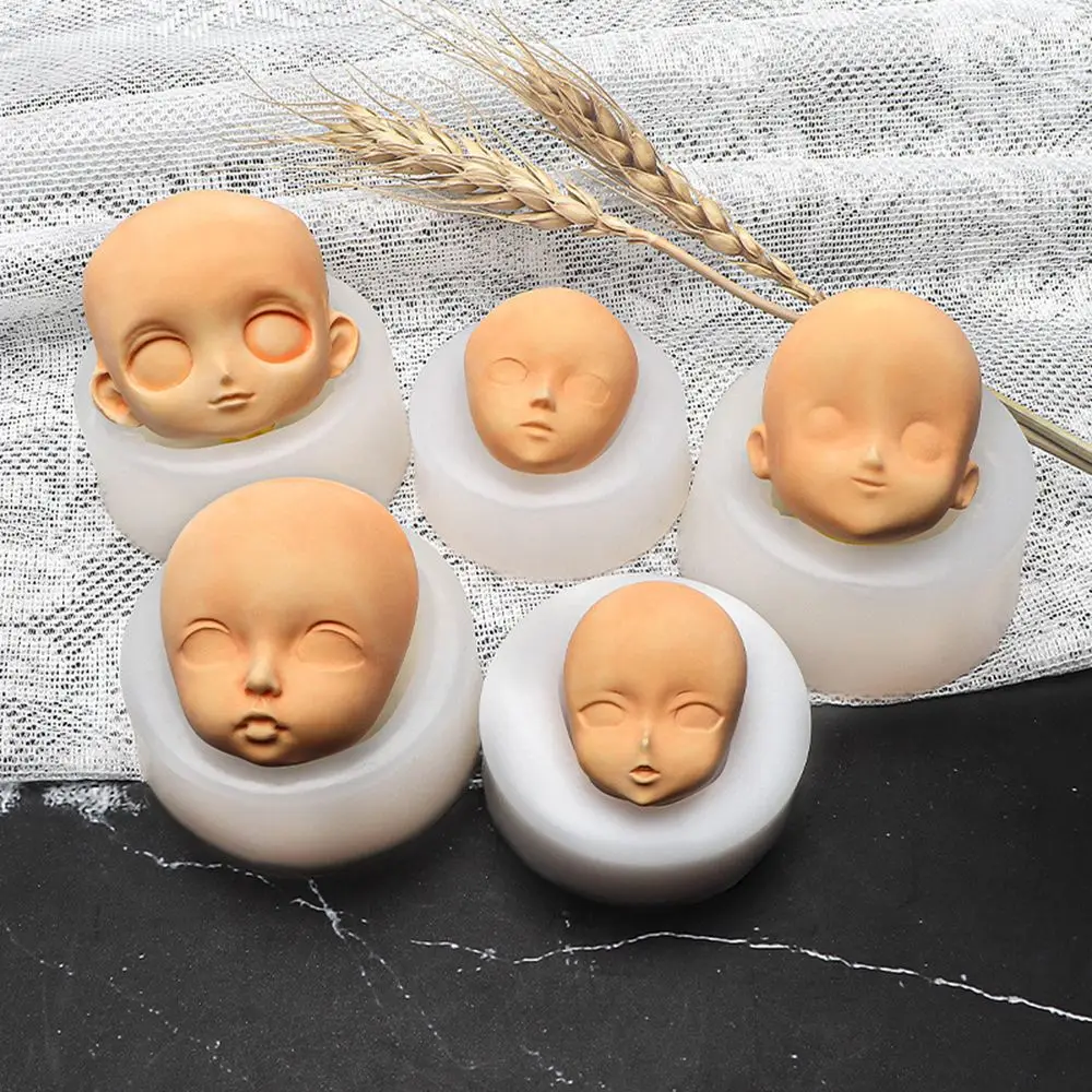 

Cake Decorating Candy Baking 3D Facial Mould Doll Modification Accessories Baby Face Silicone Molds Clay Head Sculpey