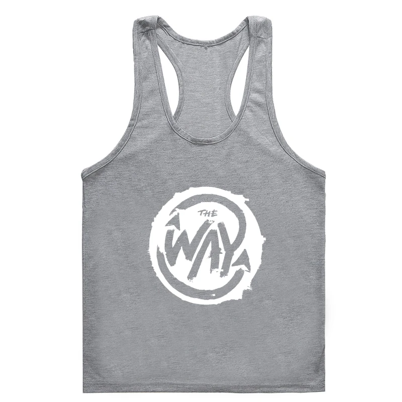 

COOLMIND 100% cotton sleeveless the way print men tank Gym t-tank top mencasual summer men Gym t-tank top menbig size streetwear