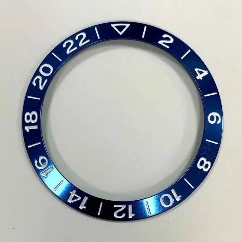 Aluminum Sloping Watch Bezel Insert with GMT Font, 38x30.5mm