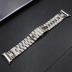 Premium H - Shaped Stainless Steel Quick Fit Metal Strap - Luxury No - Gap Design Bracelet - Galaxy Ultra 47mm (Titanium Color)