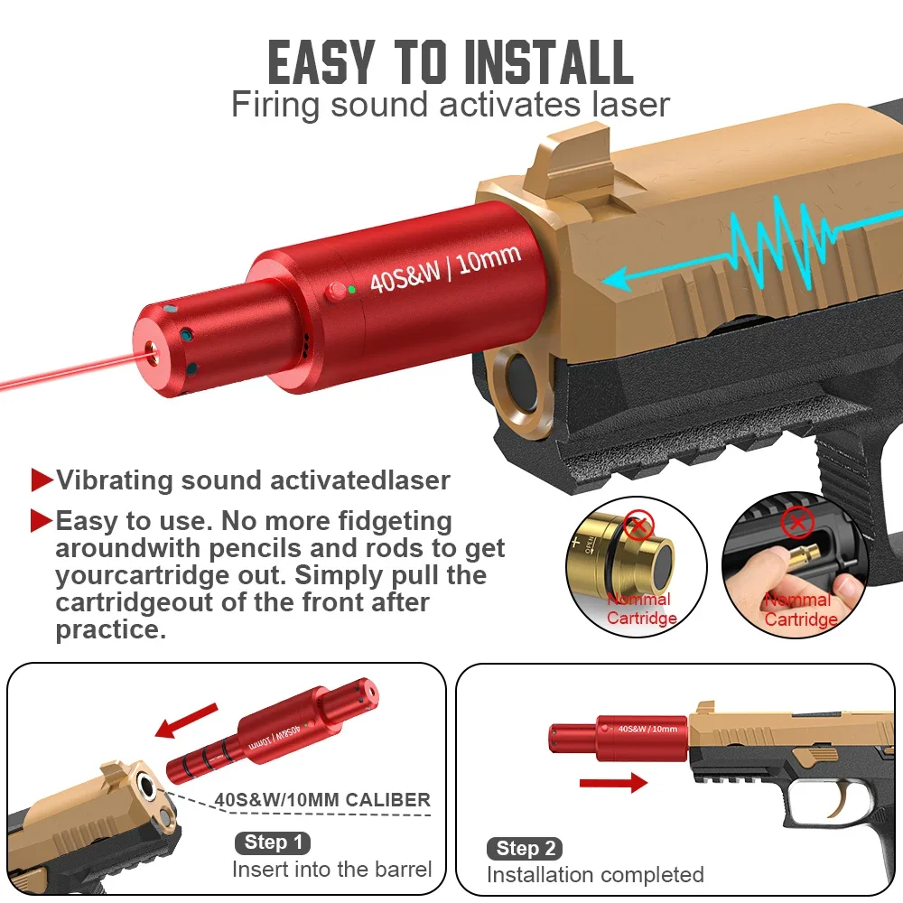 40SW 10MM dual-purpose magnetic suction laser training bullet red dot laser training bullet dry powder bullet