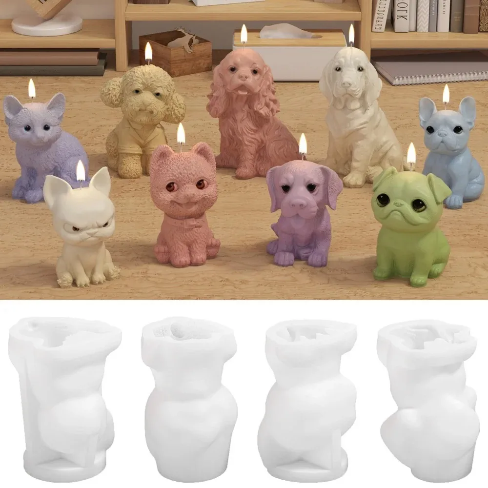 Cute 3D Dog Candle Mold 5